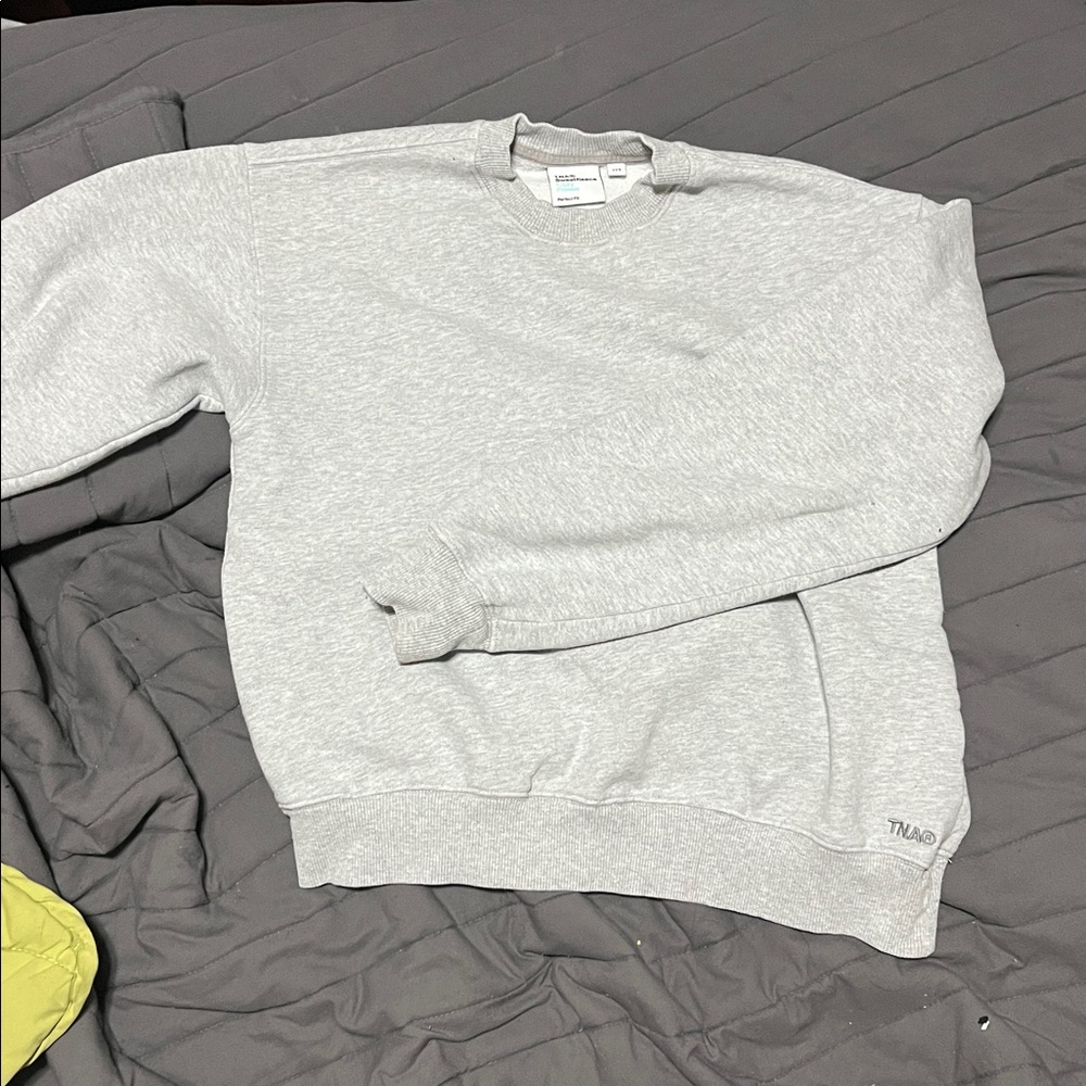 TNA Cozy Fleece Sweatshirt in Light Gray